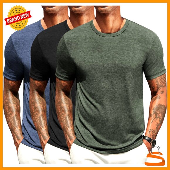 Men's Short Sleeve Crew Neck T-Shirt Lightweight Soft Casual Basic Tee